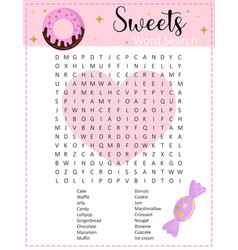 Sweets Word Search Puzzle