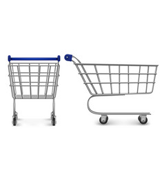 Shopping Trolley Top And Side View Empty Cart