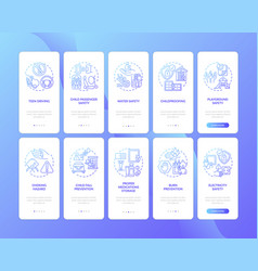 Child Safety Dark Blue Onboarding Mobile App Page