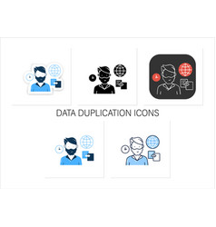 Data Duplication Icons Set