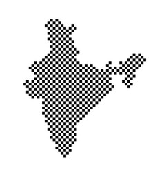 India Map Country From Checkered Black And White