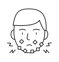 Injury Face After Shave Line Icon