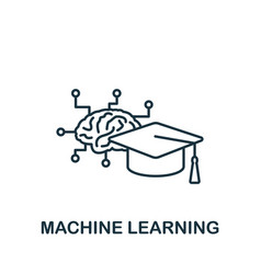 Machine Learning Icon Monochrome Simple Business