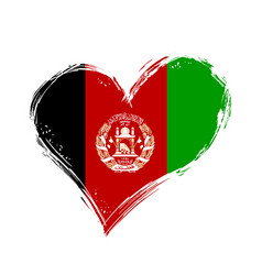 Afghani Flag Heart-shaped Grunge Background