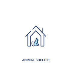 Animal Shelter Concept 2 Colored Icon Simple Line