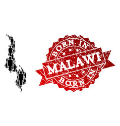 Crowd Composition Of Mosaic Map Of Malawi