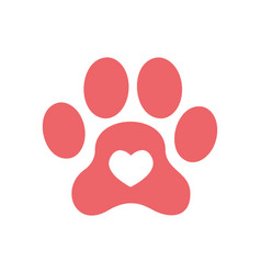 Dog Paw Print With Heart Inside It Pet Care