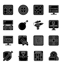 Pack Of Video Games And Enjoyment Solid Icons