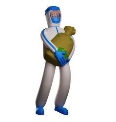 3d Paramedic With Hazmat Cartoon Picture Having