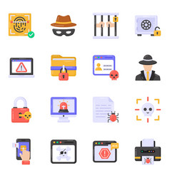 Pack Cyber Crimes Flat Icons