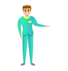 Smiling Male Nurse Icon Cartoon Style