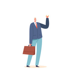 Business Man With Briefcase Holding Handle