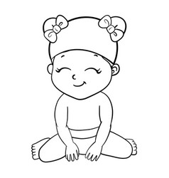 Cute Girl Cartoon Hand Drawn