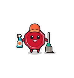 Cute Sealing Wax Character As Cleaning Services