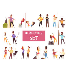 Neighbors Cartoon Set