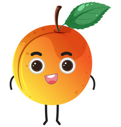 Peach With Cute Face Cartoon Character