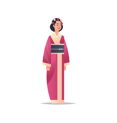 Young asian girl wearing traditional dress Vector Image