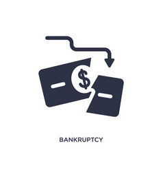 Bankruptcy Icon On White Background Simple