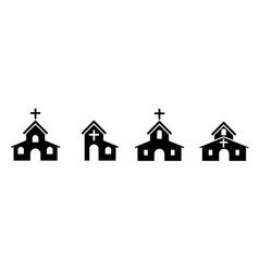 Church Building Line Icon Set