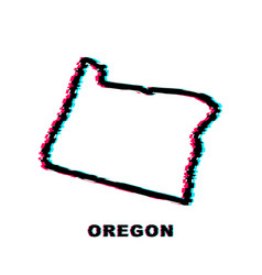 Glitch Icon Map Of The State Of Oregon From