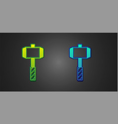 Green And Blue Medieval Battle Hammer Icon