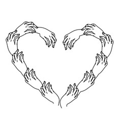 Many Hands In The Shape Of A Heart