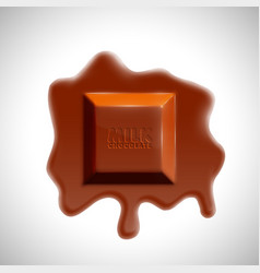 Melting 3d Realistic Chocolate Cube