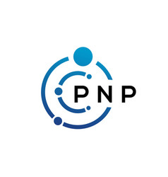 Pnp Letter Technology Logo Design On White