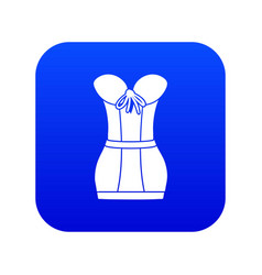 Retro Corset Icon Blue