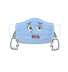 Cartoon Style Surgical Mask Having Worried Face