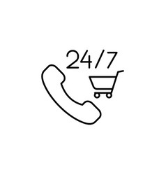 E-commerce Phone Grocery Cart Outline Icon