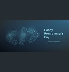 Happy Programmer Day Banner With Code Symbol