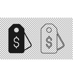 Black Price Tag With Dollar Icon Isolated