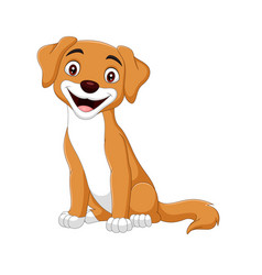 Cartoon Happy Dog On White Background