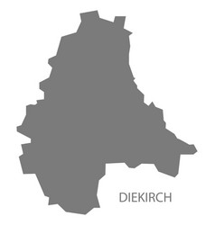 Diekirch Luxembourg Map Grey