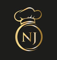 Initial Letter Nj Restaurant Logo Template