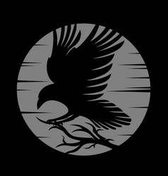 Modern Silhouette Black Raven Logo