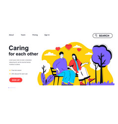 Caring For Each Other Concept For Landing Page