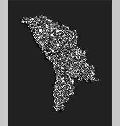 Creative Map Moldova From Random White Dots