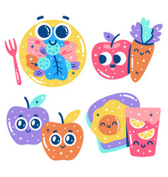 Glitzy Healthy Food Sticker Set