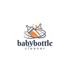 Toddler Baby Bottle Cleaning Service Logo Design