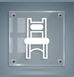 White Chair Icon Isolated On Grey Background