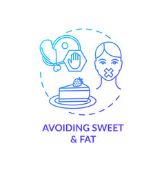 Avoiding Sweet And Fat Blue Concept Icon Stop