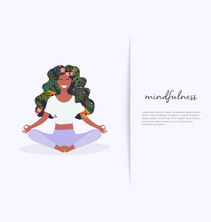 Girl With Flower Hair In Gyan Mudra Yoga Lotus