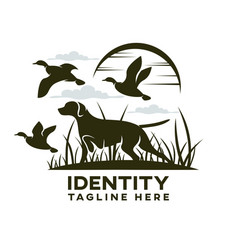 Modern Dog Hunting For Ducks Logo