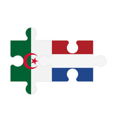 Puzzle Of Flags Of Algeria And Netherlands