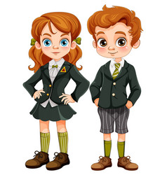 Student Boy And Girl In Uniform