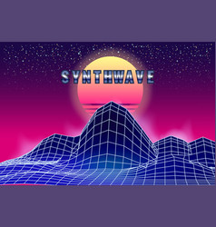 Synthwave Retro Banner Vaporwave Aesthetic