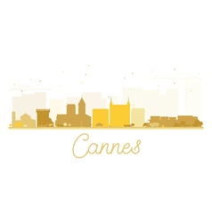 Cannes City Skyline Golden Silhouette