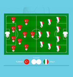 Football Match Turkey Versus Italy Teams